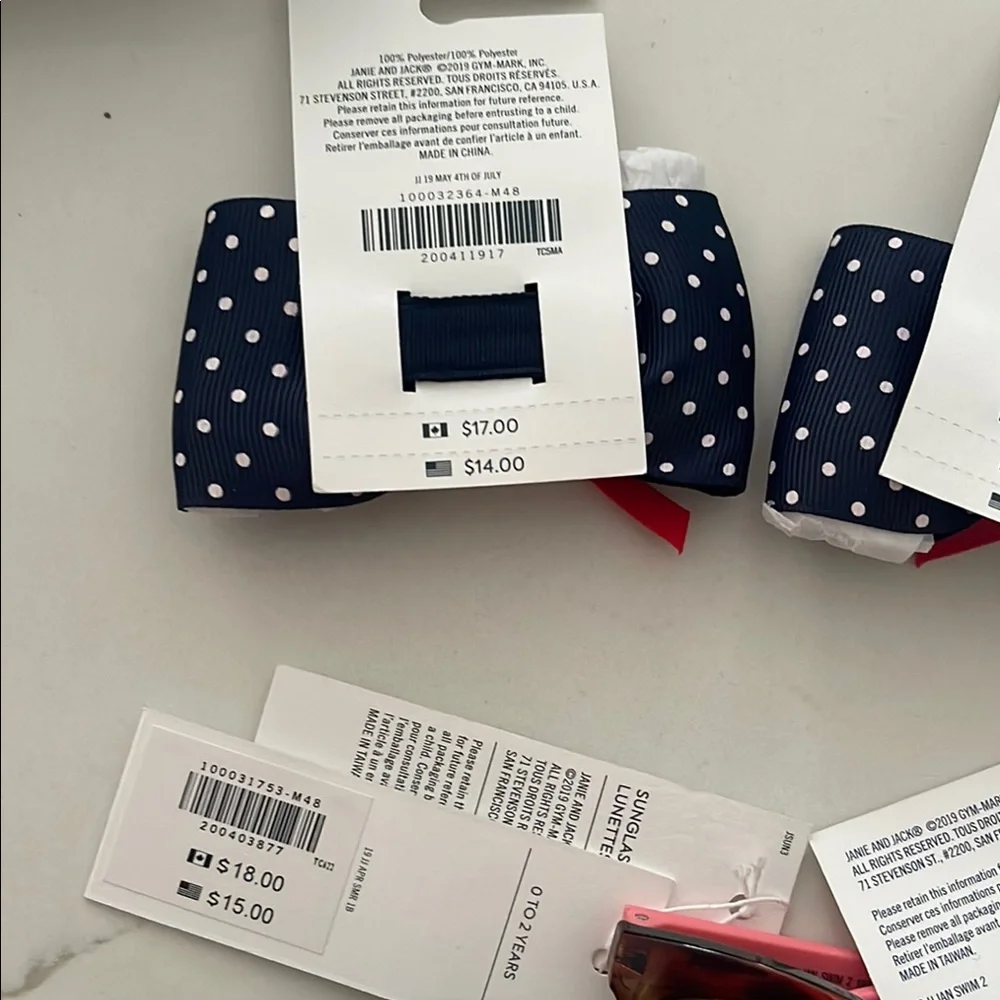 Janie and Jack Kids Bow Tie and Sunglasses Set - Navy, Red, Green, Tortoise